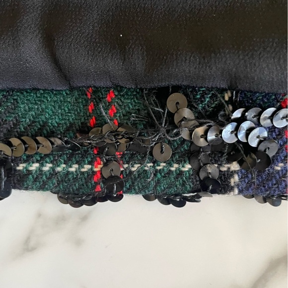 Vintage Sequin Plaid Green and Red Jacket size 8/ Holiday Jacket Christmas - Picture 5 of 16